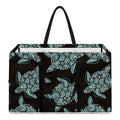 Blue And Black Sea Turtle Pattern Print Utility Tote Bag