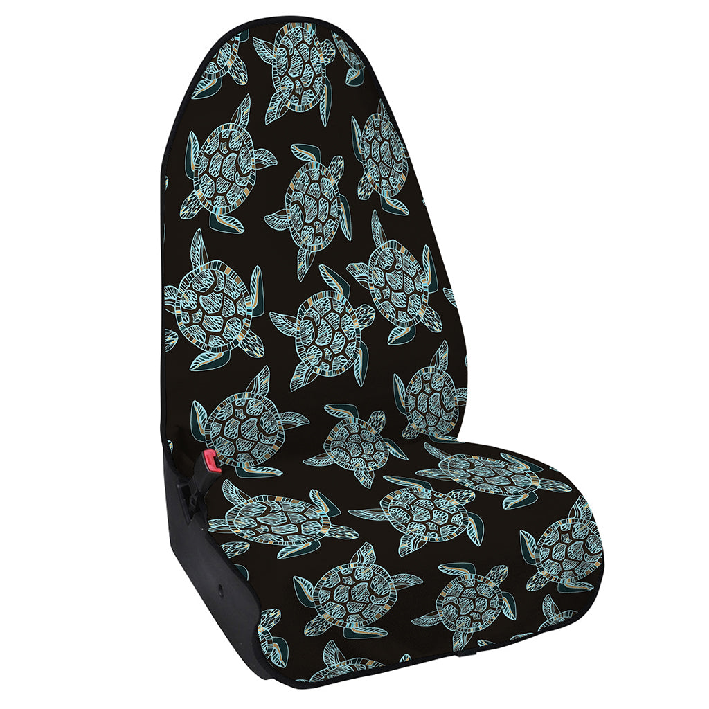 Blue And Black Sea Turtle Pattern Print Waterproof Car Seat Cover