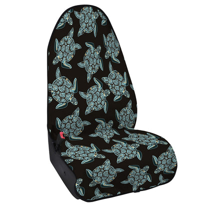 Blue And Black Sea Turtle Pattern Print Waterproof Car Seat Cover