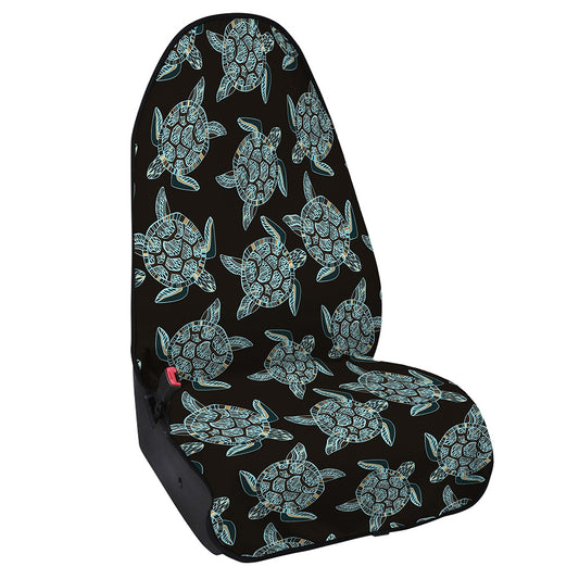 Blue And Black Sea Turtle Pattern Print Waterproof Car Seat Cover