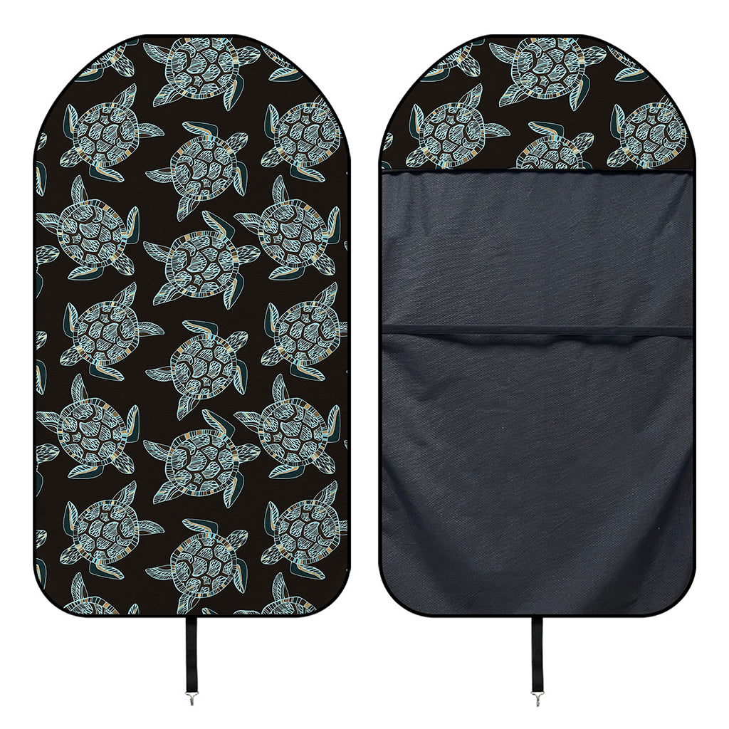 Blue And Black Sea Turtle Pattern Print Waterproof Car Seat Cover