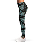 Blue And Black Sea Turtle Pattern Print Women's Leggings