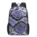 Blue And Black Snakeskin Print 17 Inch Backpack