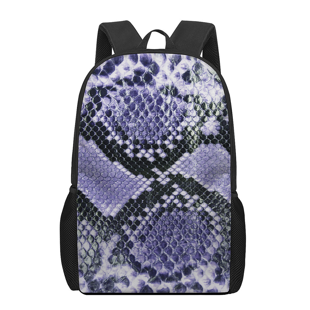 Blue And Black Snakeskin Print 17 Inch Backpack