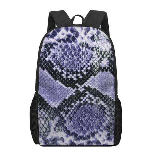 Blue And Black Snakeskin Print 17 Inch Backpack