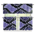 Blue And Black Snakeskin Print 3 Piece Kitchen Curtains