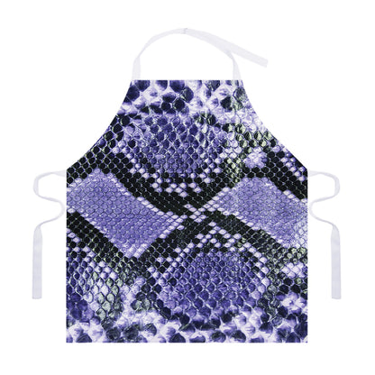 Blue And Black Snakeskin Print Adjustable Apron