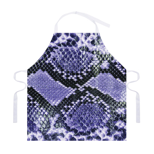 Blue And Black Snakeskin Print Adjustable Apron