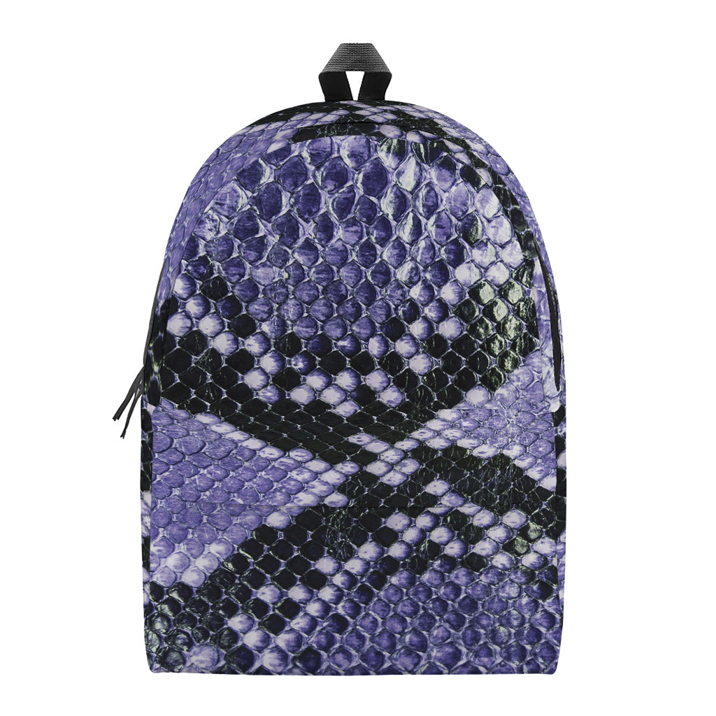 Blue And Black Snakeskin Print Backpack