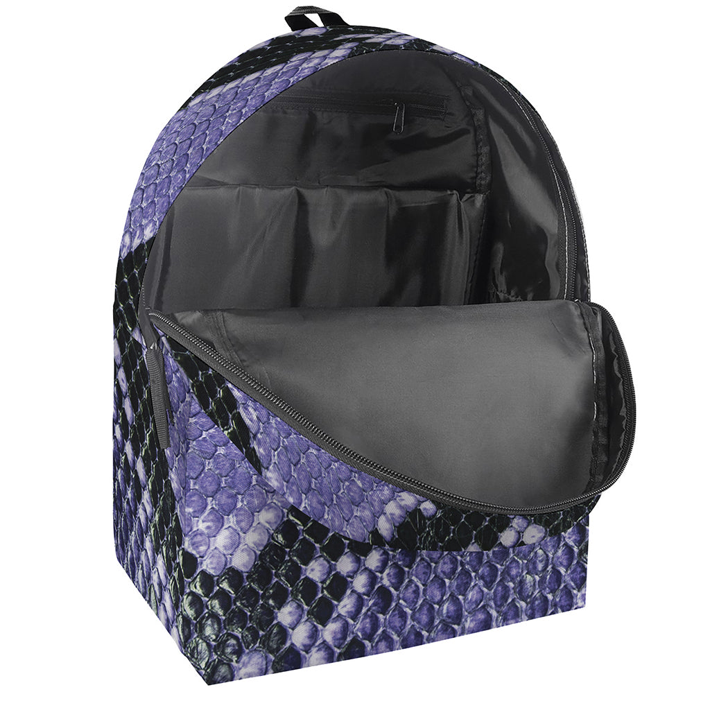 Blue And Black Snakeskin Print Backpack