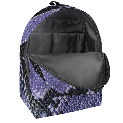 Blue And Black Snakeskin Print Backpack