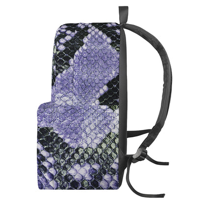Blue And Black Snakeskin Print Backpack