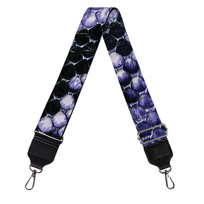 Blue And Black Snakeskin Print Bag Strap