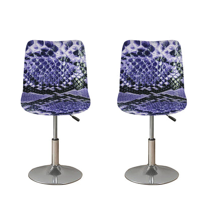 Blue And Black Snakeskin Print Bar Stool Covers