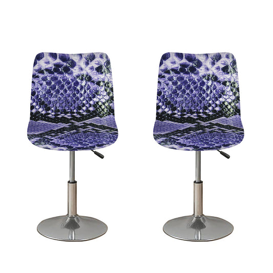 Blue And Black Snakeskin Print Bar Stool Covers