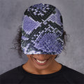 Blue And Black Snakeskin Print Baseball Cap