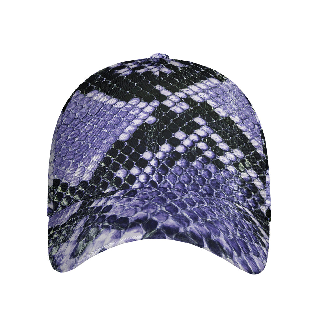 Blue And Black Snakeskin Print Baseball Cap