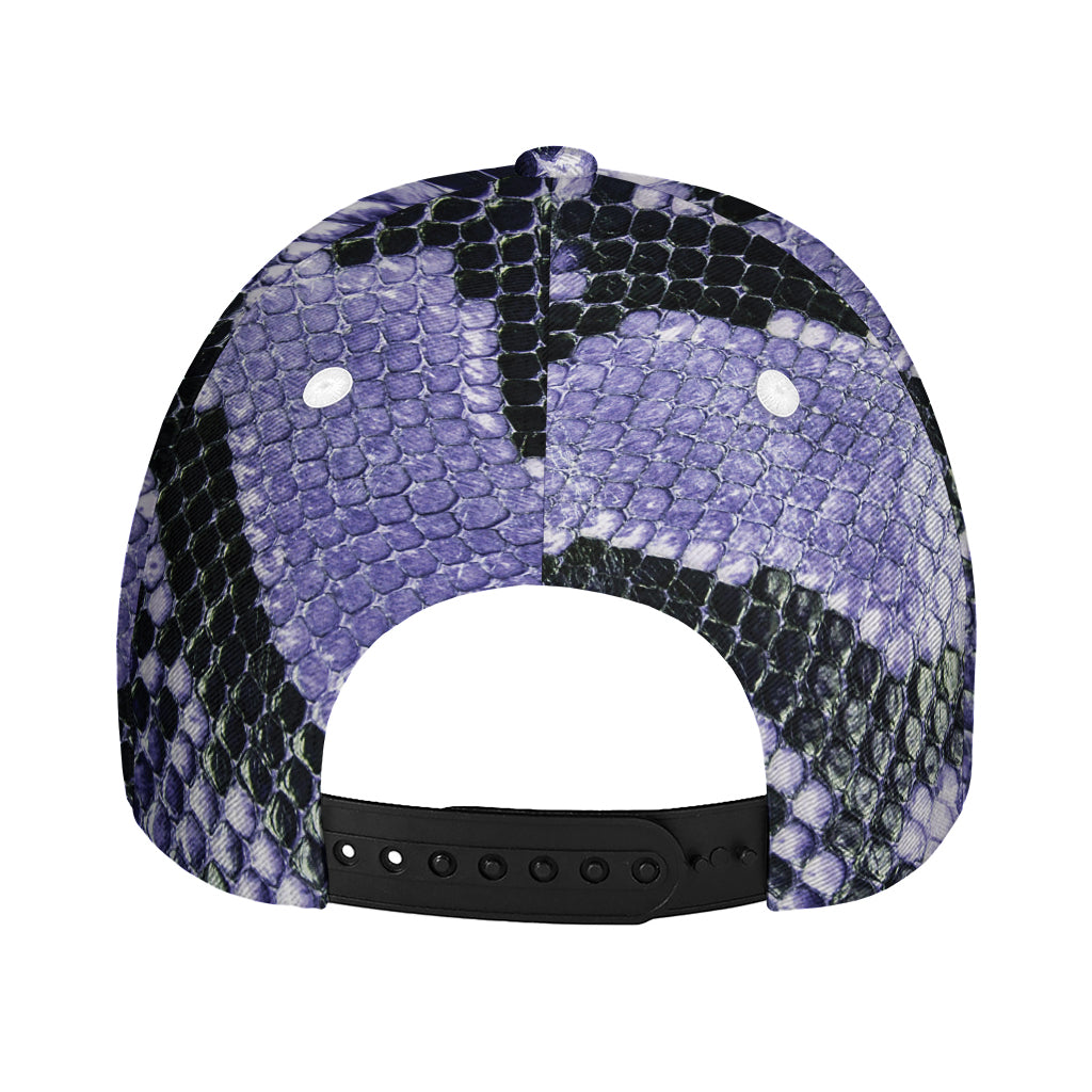 Blue And Black Snakeskin Print Baseball Cap