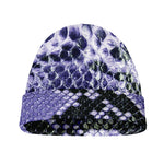 Blue And Black Snakeskin Print Beanie