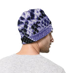 Blue And Black Snakeskin Print Beanie
