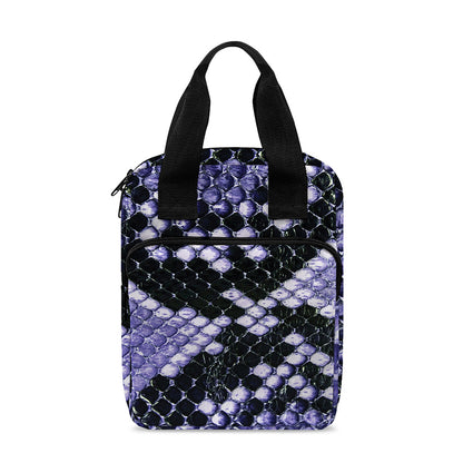 Blue And Black Snakeskin Print Bible Tote Bag