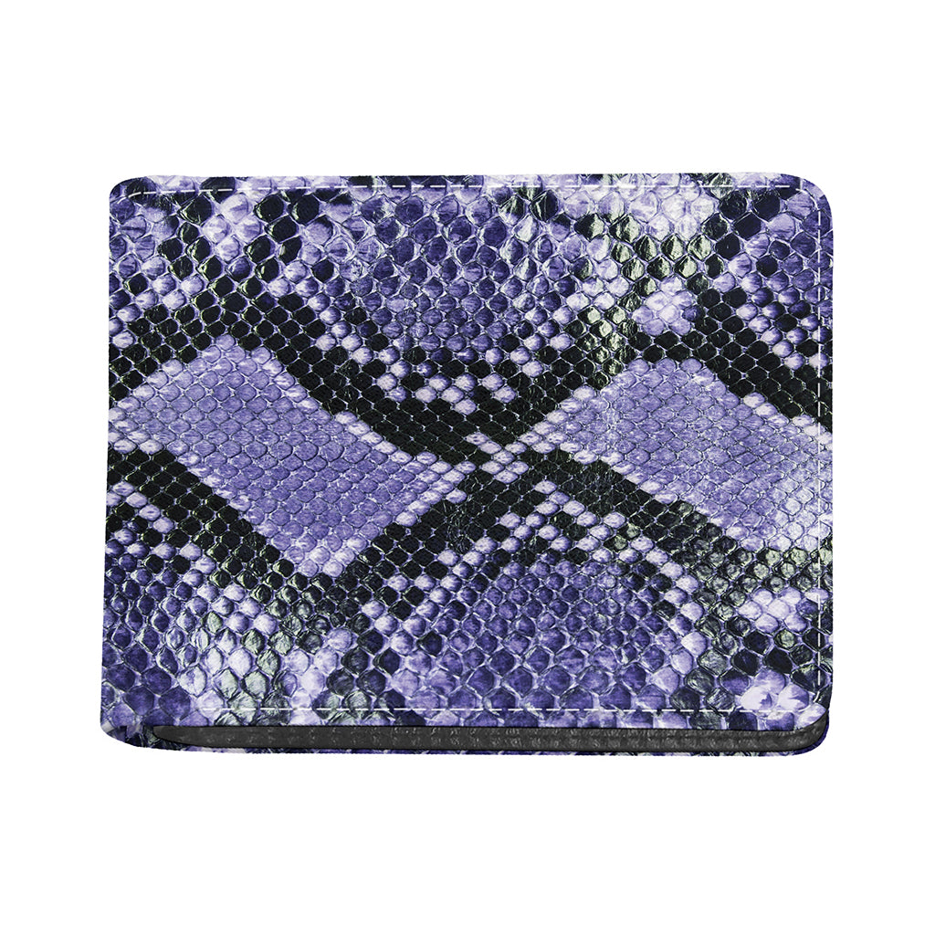 Blue And Black Snakeskin Print Bifold Wallet