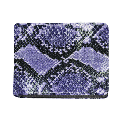 Blue And Black Snakeskin Print Bifold Wallet