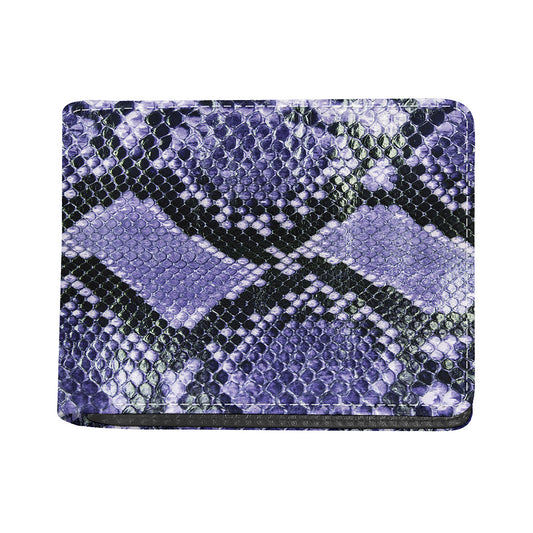 Blue And Black Snakeskin Print Bifold Wallet