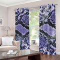 Blue And Black Snakeskin Print Dimout Grommet Curtains
