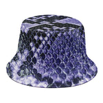 Blue And Black Snakeskin Print Bucket Hat