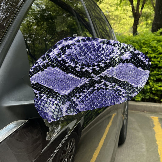 Blue And Black Snakeskin Print Car Side Mirror Covers