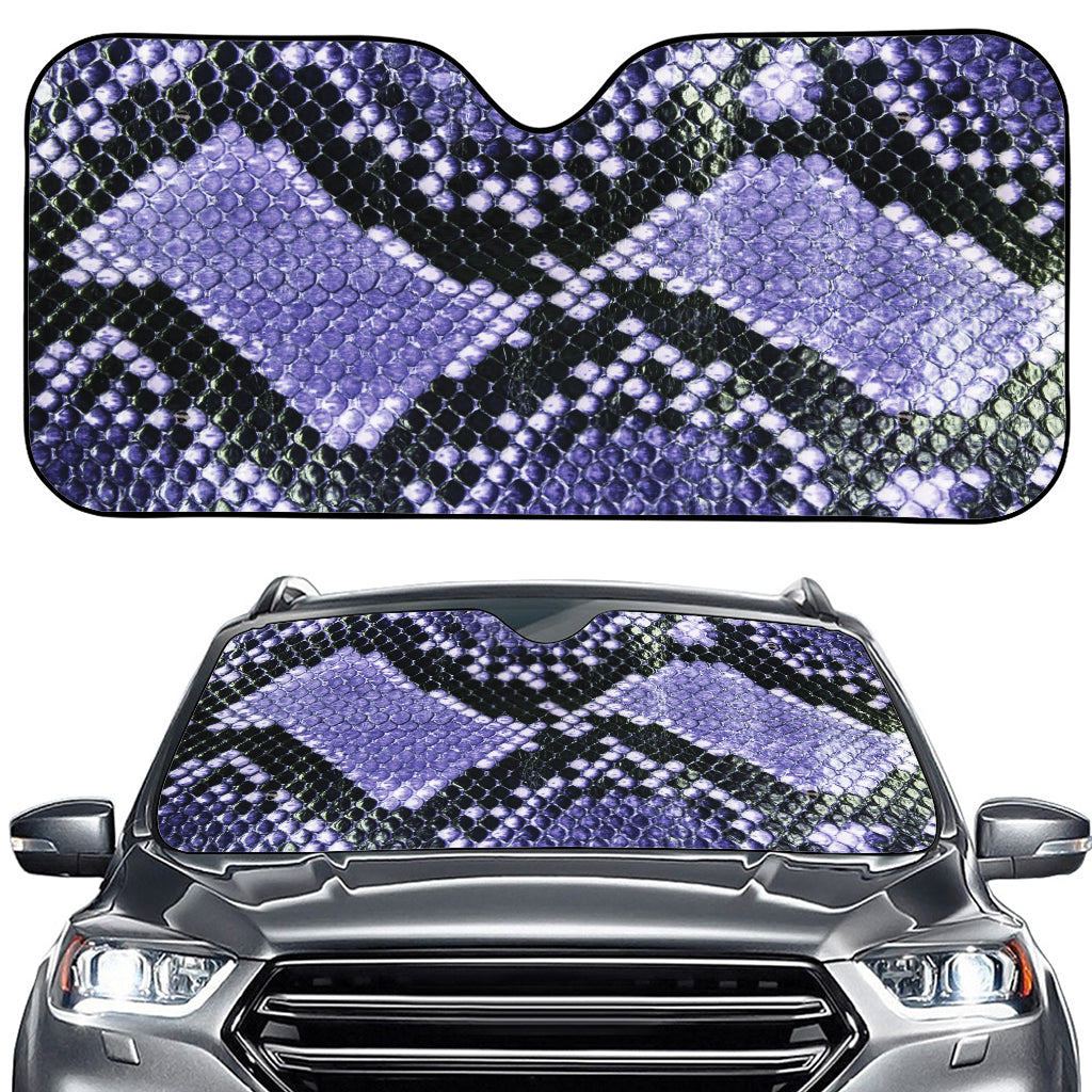 Blue And Black Snakeskin Print Car Windshield Sun Shade