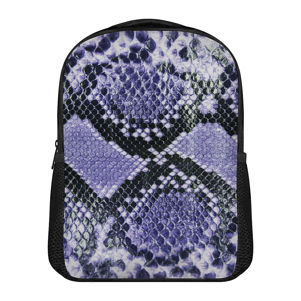 Blue And Black Snakeskin Print Casual Backpack