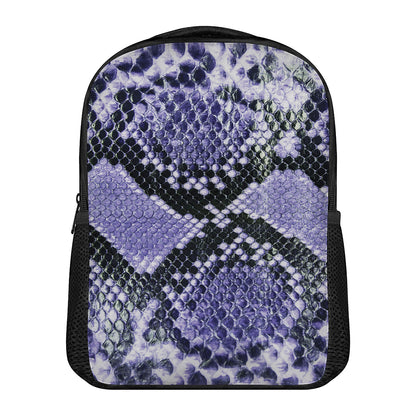 Blue And Black Snakeskin Print Casual Backpack