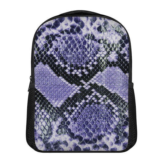 Blue And Black Snakeskin Print Casual Backpack