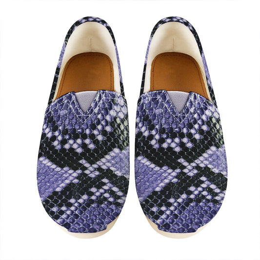 Blue And Black Snakeskin Print Casual Shoes