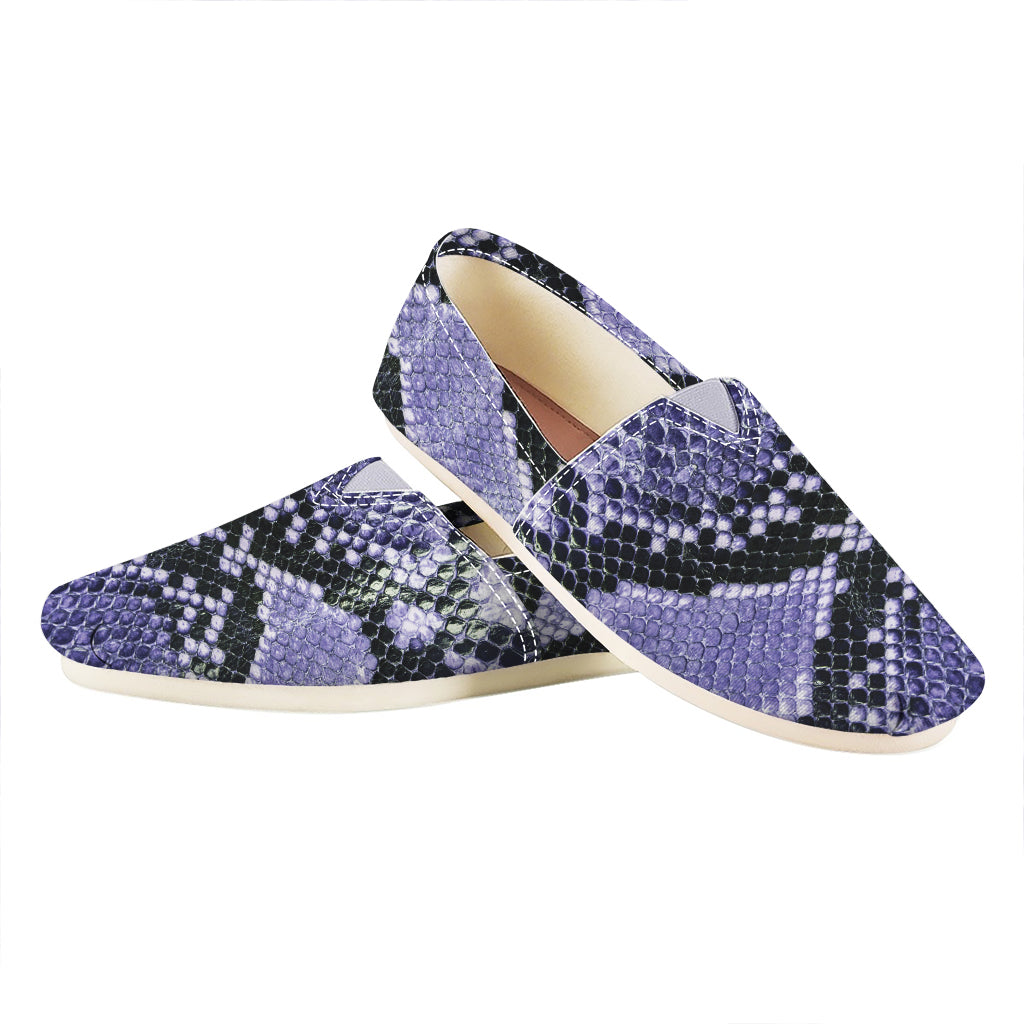 Blue And Black Snakeskin Print Casual Shoes