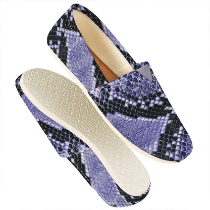 Blue And Black Snakeskin Print Casual Shoes