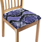 Blue And Black Snakeskin Print Chair Cushion Cover
