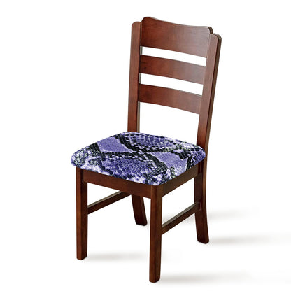 Blue And Black Snakeskin Print Chair Cushion Cover