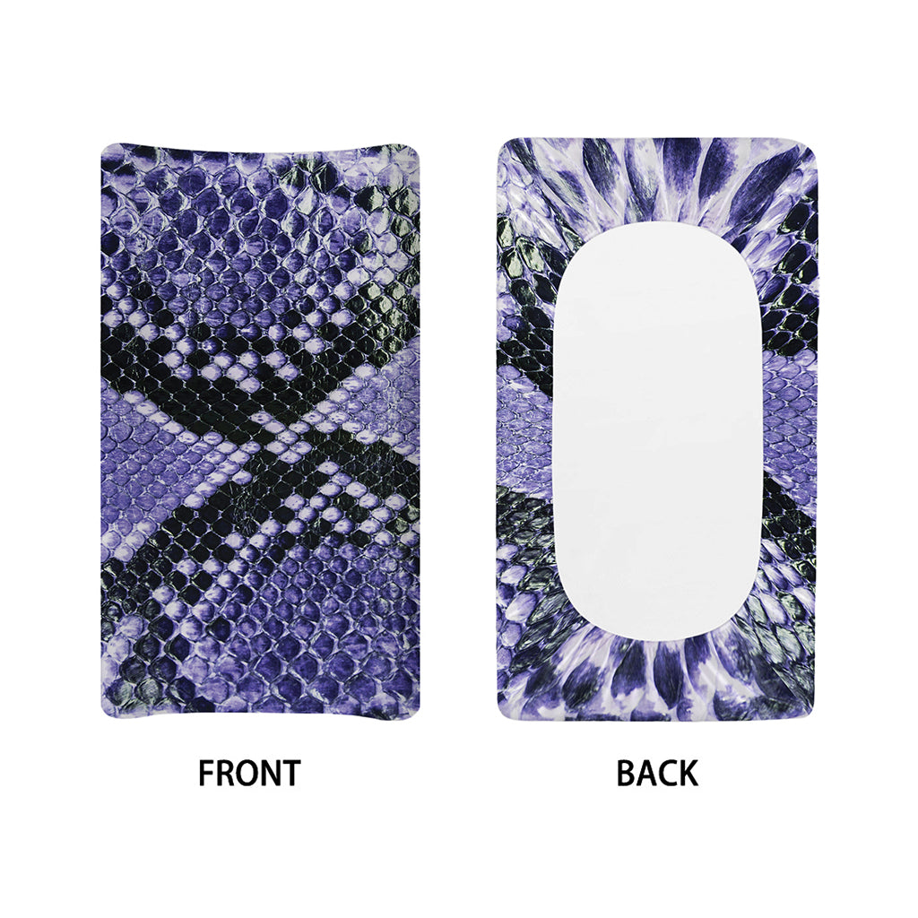 Blue And Black Snakeskin Print Changing Pad Cover