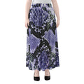Blue And Black Snakeskin Print Chiffon Maxi Skirt