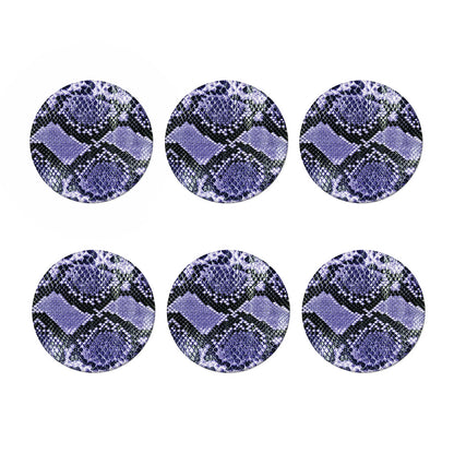 Blue And Black Snakeskin Print Coaster Set