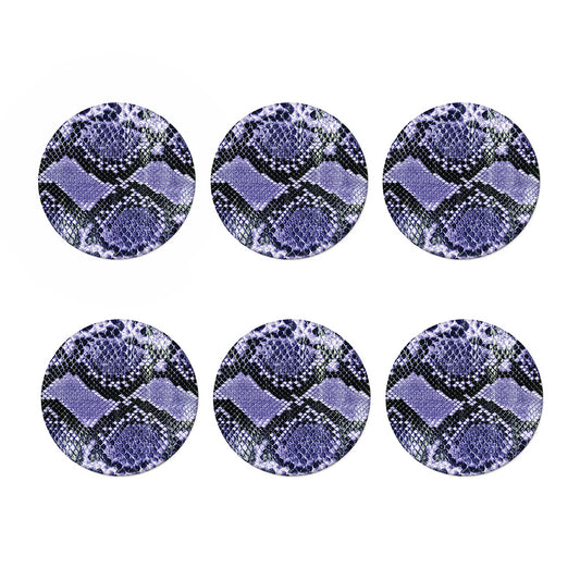 Blue And Black Snakeskin Print Coaster Set