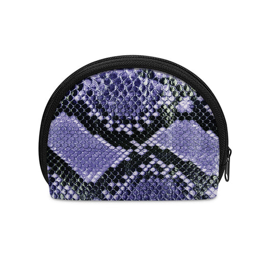 Blue And Black Snakeskin Print Coin Purse