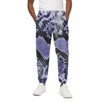 Blue And Black Snakeskin Print Cotton Pants