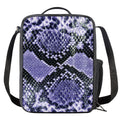 Blue And Black Snakeskin Print Crossbody Lunch Bag