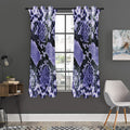 Blue And Black Snakeskin Print Grommet Curtain Panels