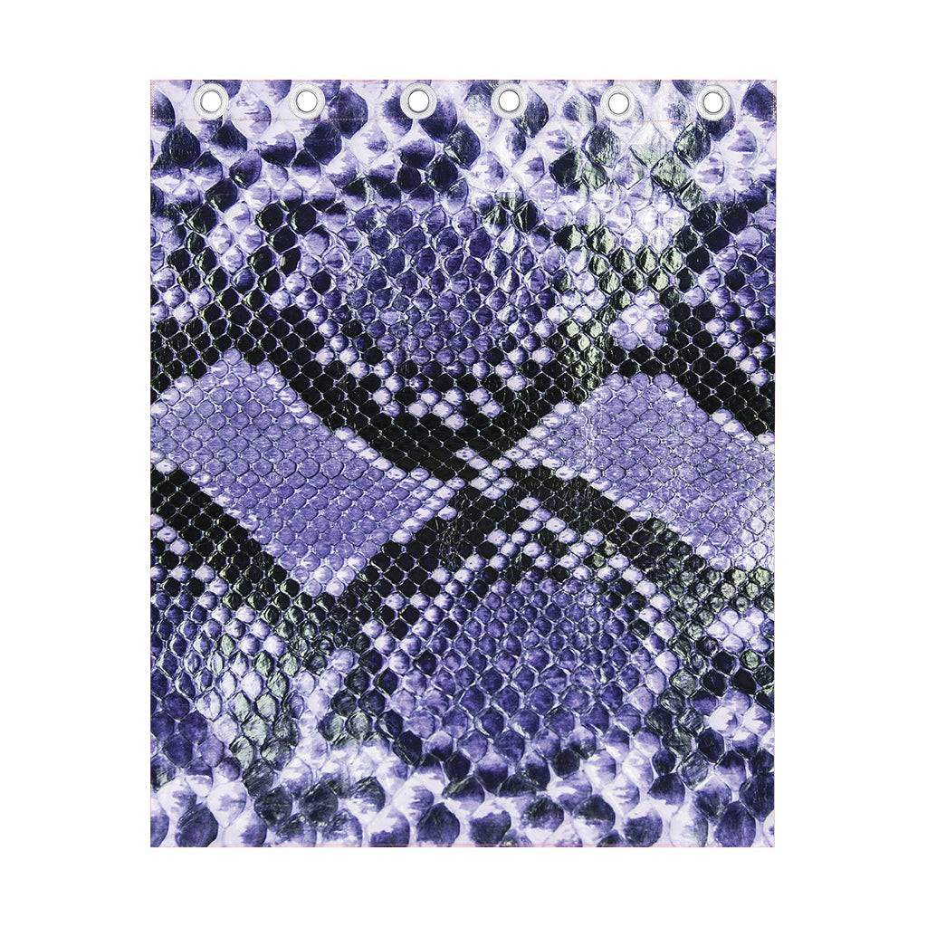 Blue And Black Snakeskin Print Curtain
