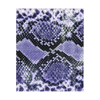 Blue And Black Snakeskin Print Curtain